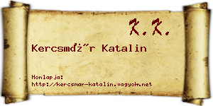 Kercsmár Katalin névjegykártya